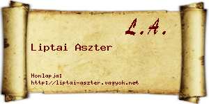 Liptai Aszter névjegykártya